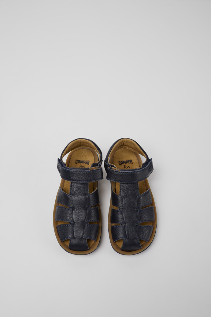 Bicho Dark blue leather sandals for boys