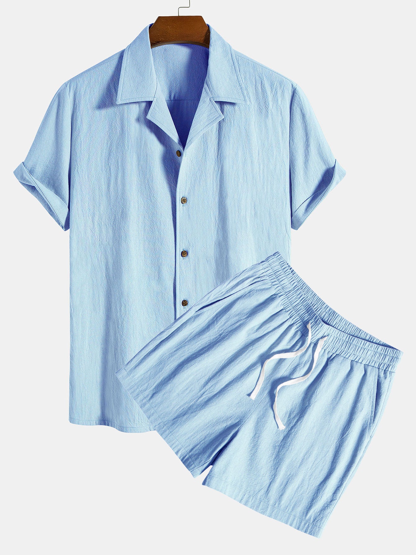 Textured Cotton Revere Shirt & 5