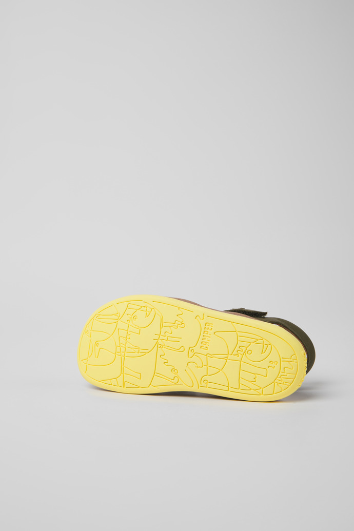 Bicho Green leather sandals for boys