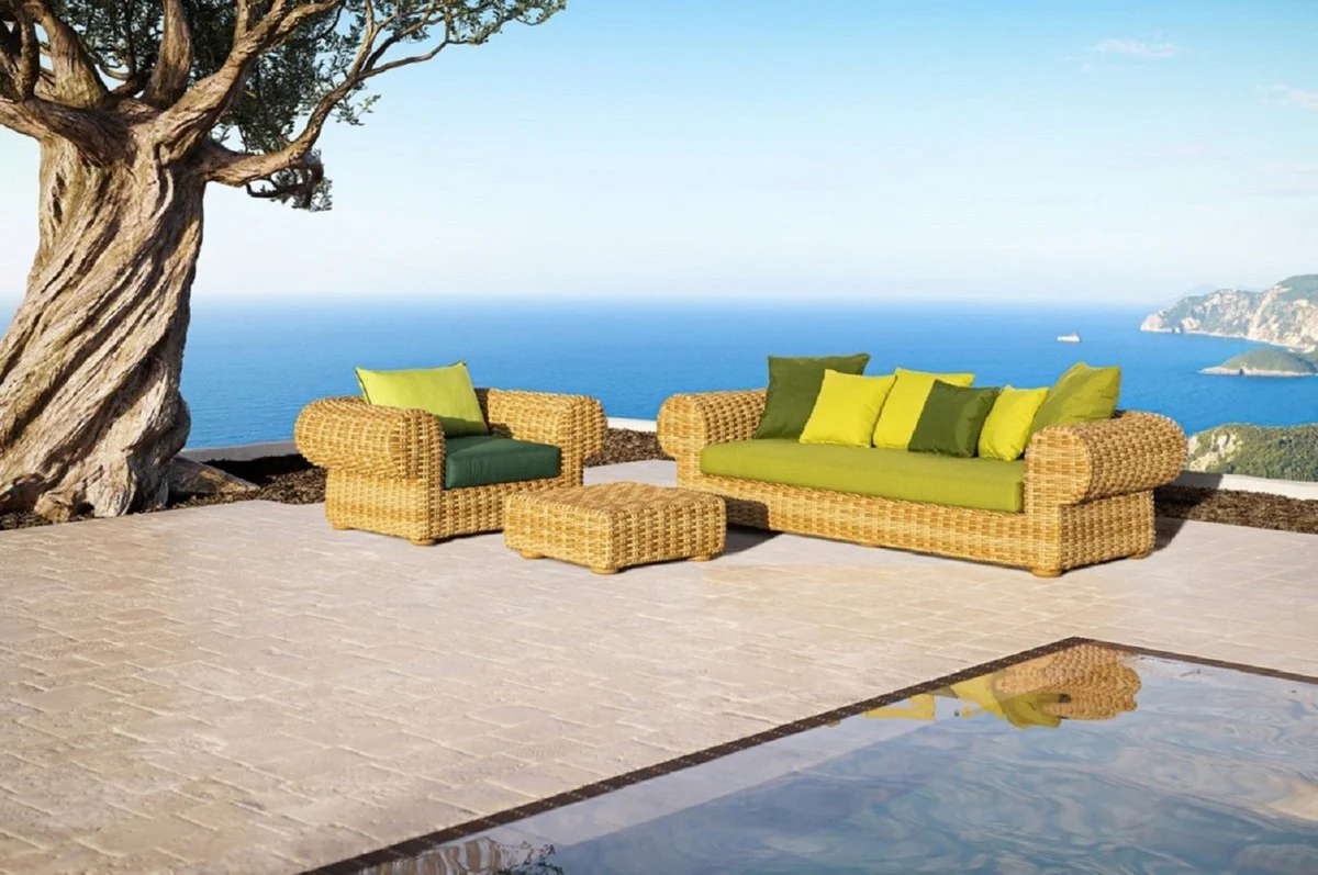 Casa Padrino mesa de centro de jard¨ªn de lujo natural 74 x 74 x A. 30 cm