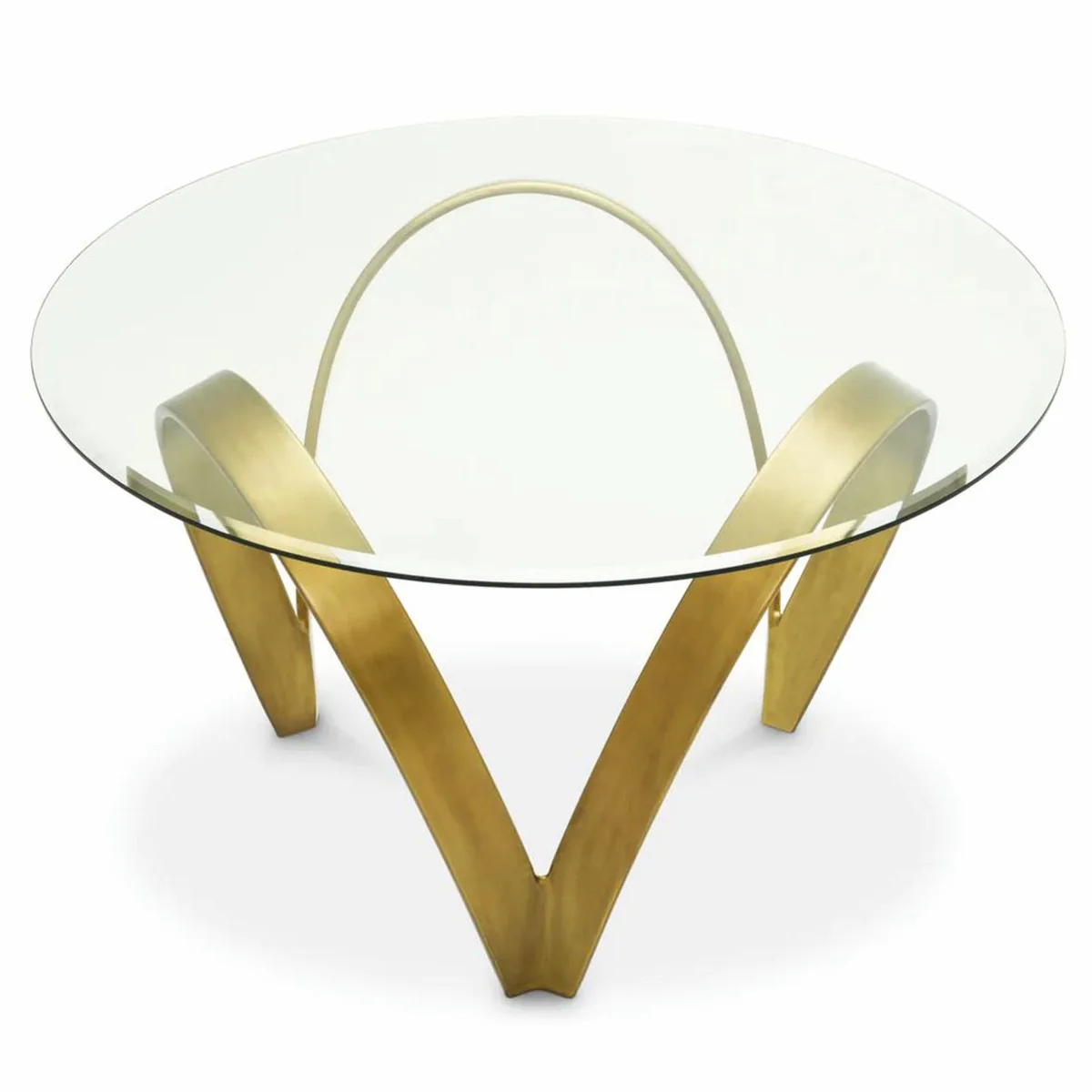 Casa Padrino mesa de comedor de lujo de aluminio con tablero de vidrio lat¨®n vintage 130 cm