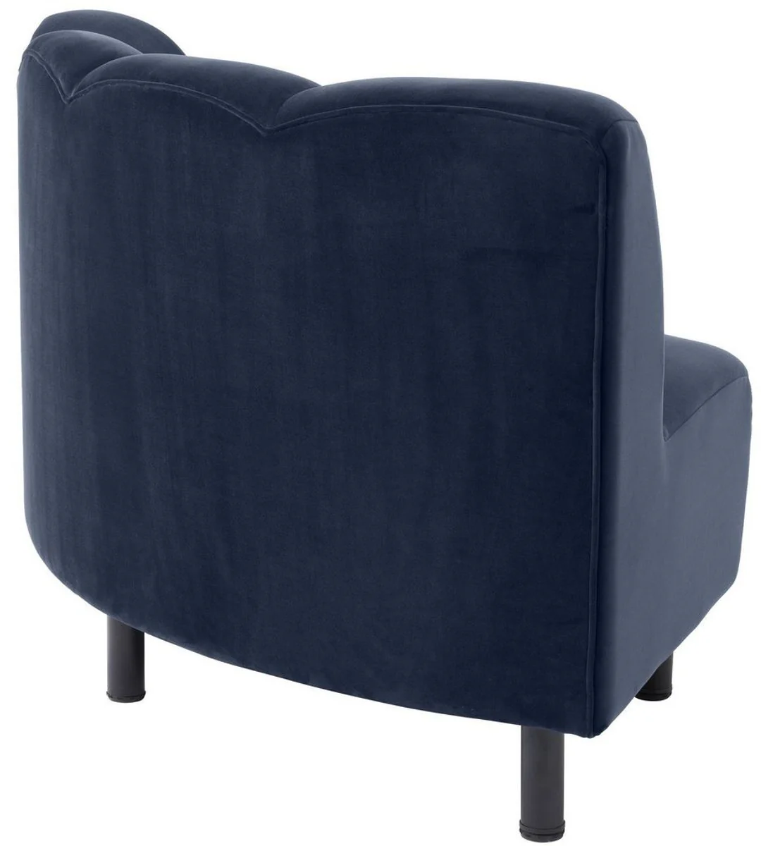 Casa Padrino sof¨¢ de terciopelo de lujo azul medianoche / negro 114 x 75 x A. 87 cm - Sof¨¢ de sal¨®n curvo y extensible - Muebles de Lujo