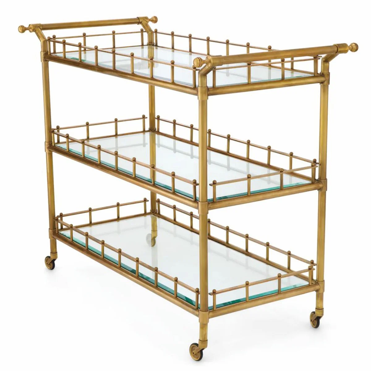 Casa Padrino carrito de servicio de lujo lat¨®n vintage 122,5 cm - Accesorios de gastronom¨ªa