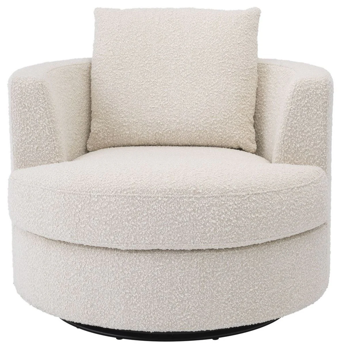 Casa Padrino sill¨®n giratorio de lujo crema ? 95 x A. 70 cm - Sill¨®n de sal¨®n redondo - Muebles de sal¨®n de lujo