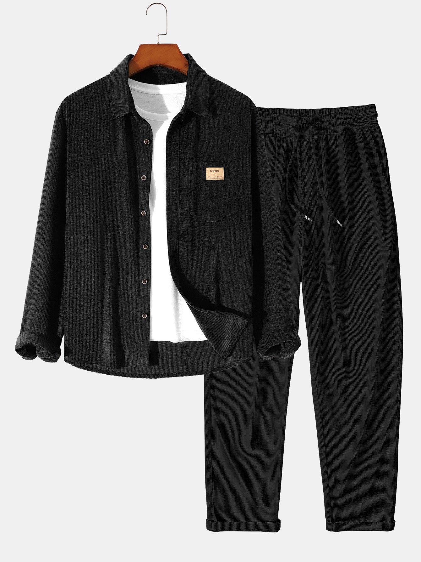 Long Sleeve Corduroy Shirt & Straight Leg Corduroy Pants