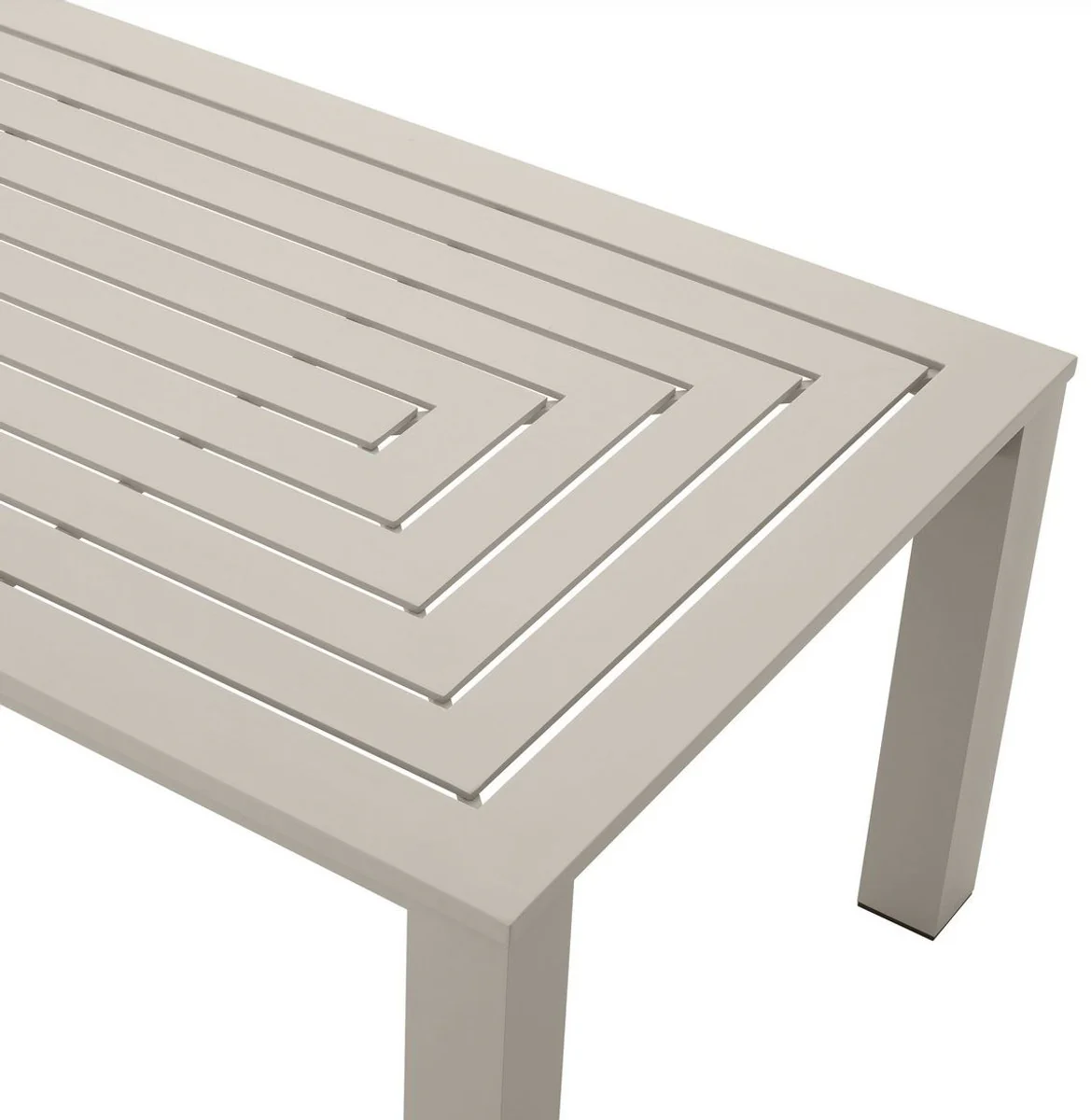 Casa Padrino mesa de comedor de lujo arena 240 x 105 x A. 74,5 cm - Mesa de aluminio resistente a la intemperie - Mesa de Jardín - Mesa de Terraza - Muebles de Jardín - Muebles de Terraza