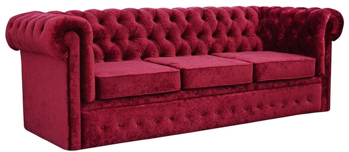Casa Padrino Sof¨¢ de Terciopelo Chesterfield de Lujo 235 x 93 x H. 84 cm - Colores Surtidos - Muebles Chesterfield