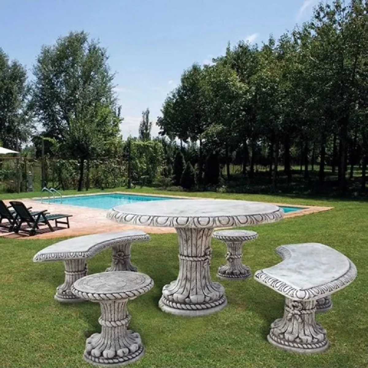 Casa Padrino conjunto de muebles de jard¨ªn y terraza barrocos gris