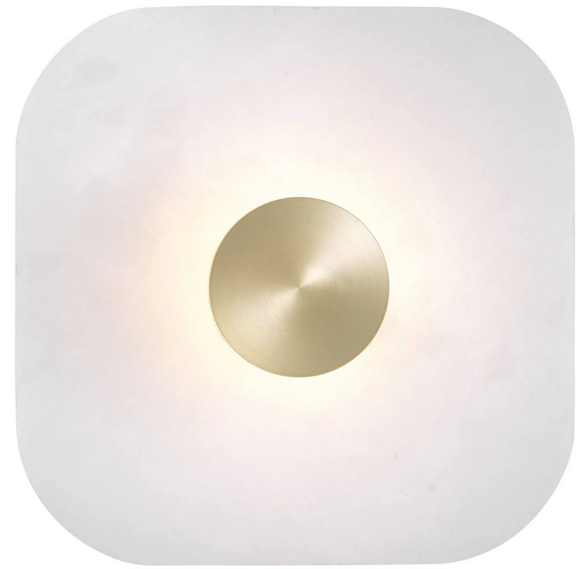 Casa Padrino l¨¢mpara de pared LED de lujo alabastro / lat¨®n brillante 28 x 10 x A. 28 cm