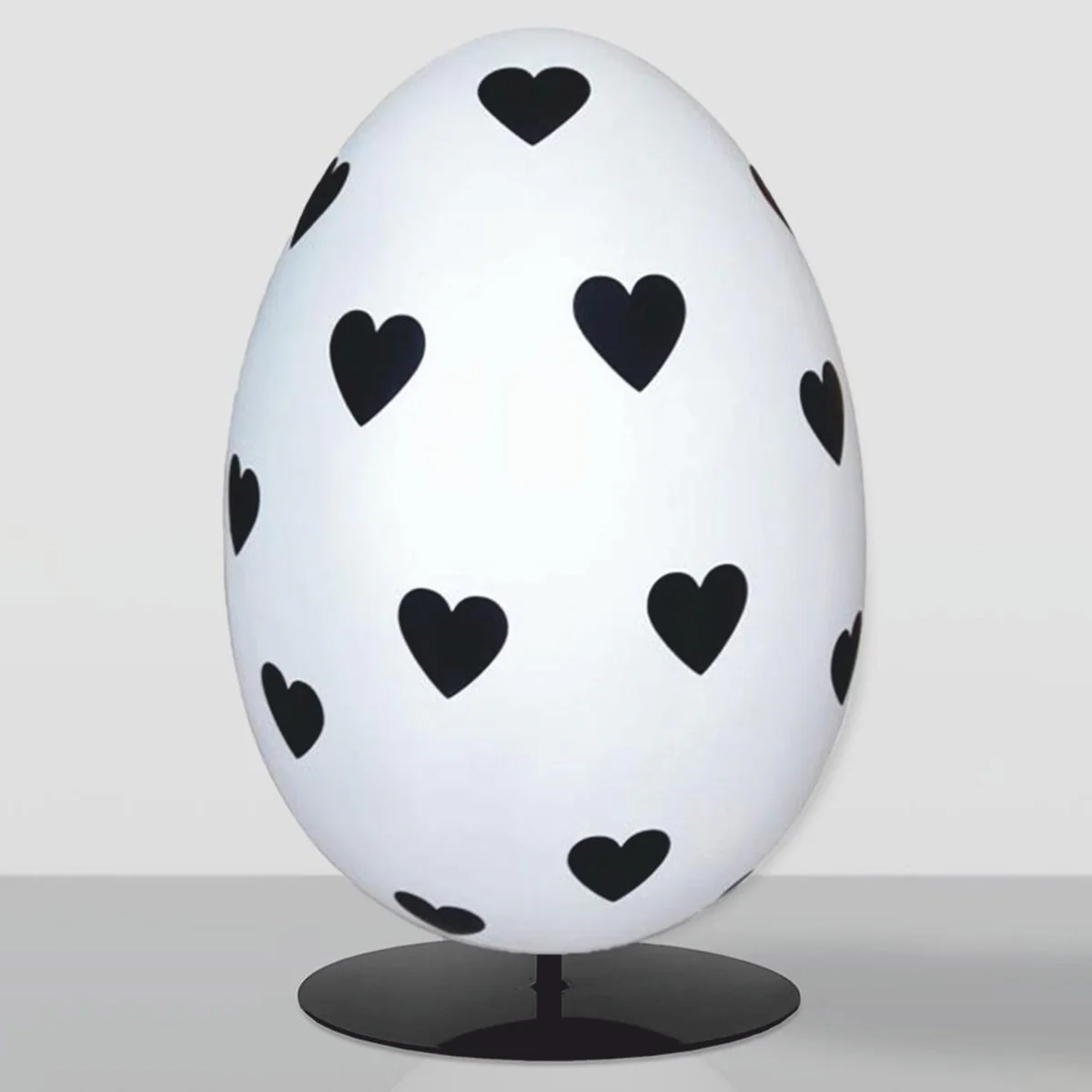 Casa Padrino huevo de pascua decorativo XXL con soporte blanco / negro A. 160 cm - Decoraci¨®n de pascua