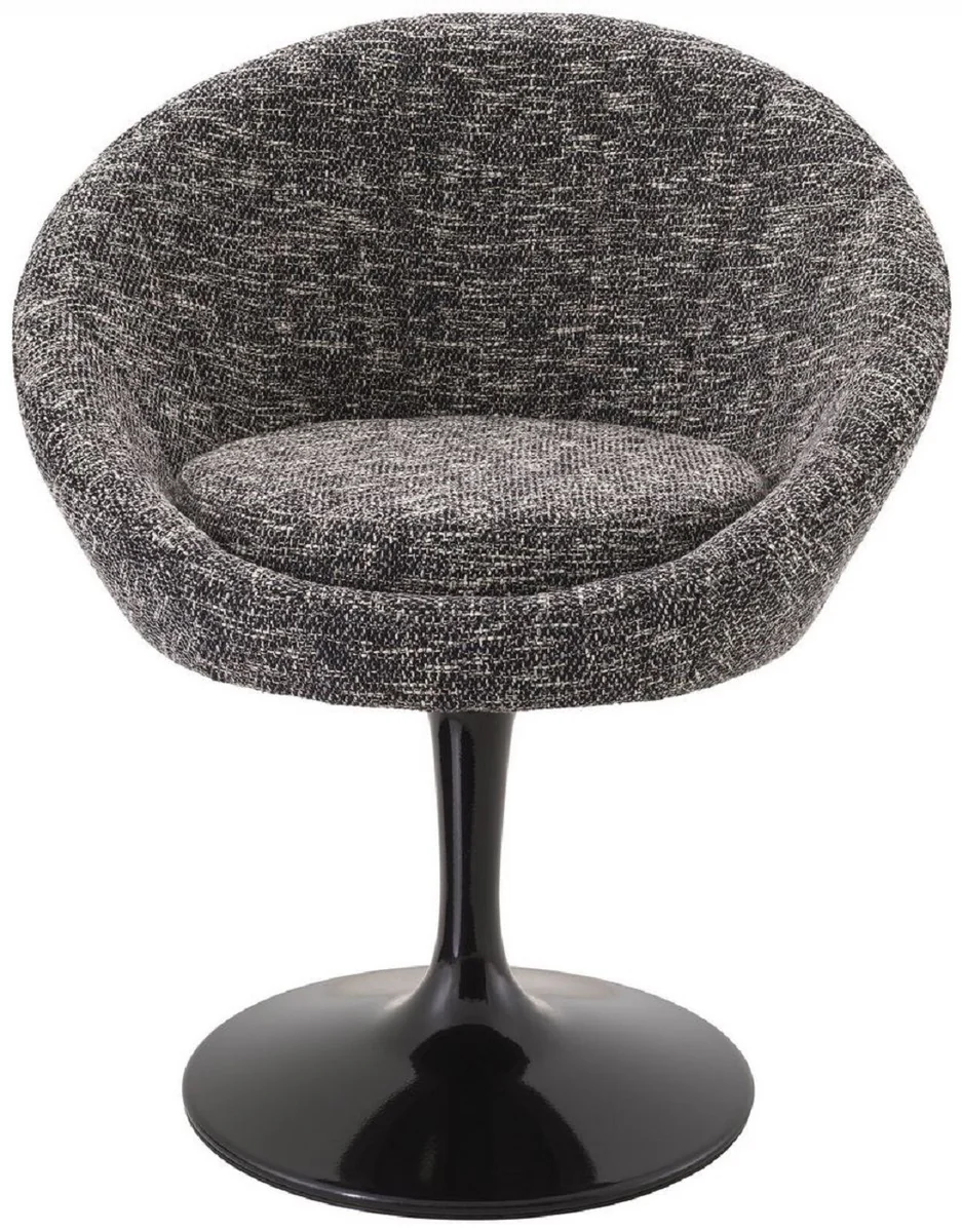 Casa Padrino silla de comedor de lujo negro 67 x 57 x A. 78,5 cm - Silla giratoria en el dise?o de los a?os 60 - Muebles de comedor de lujo