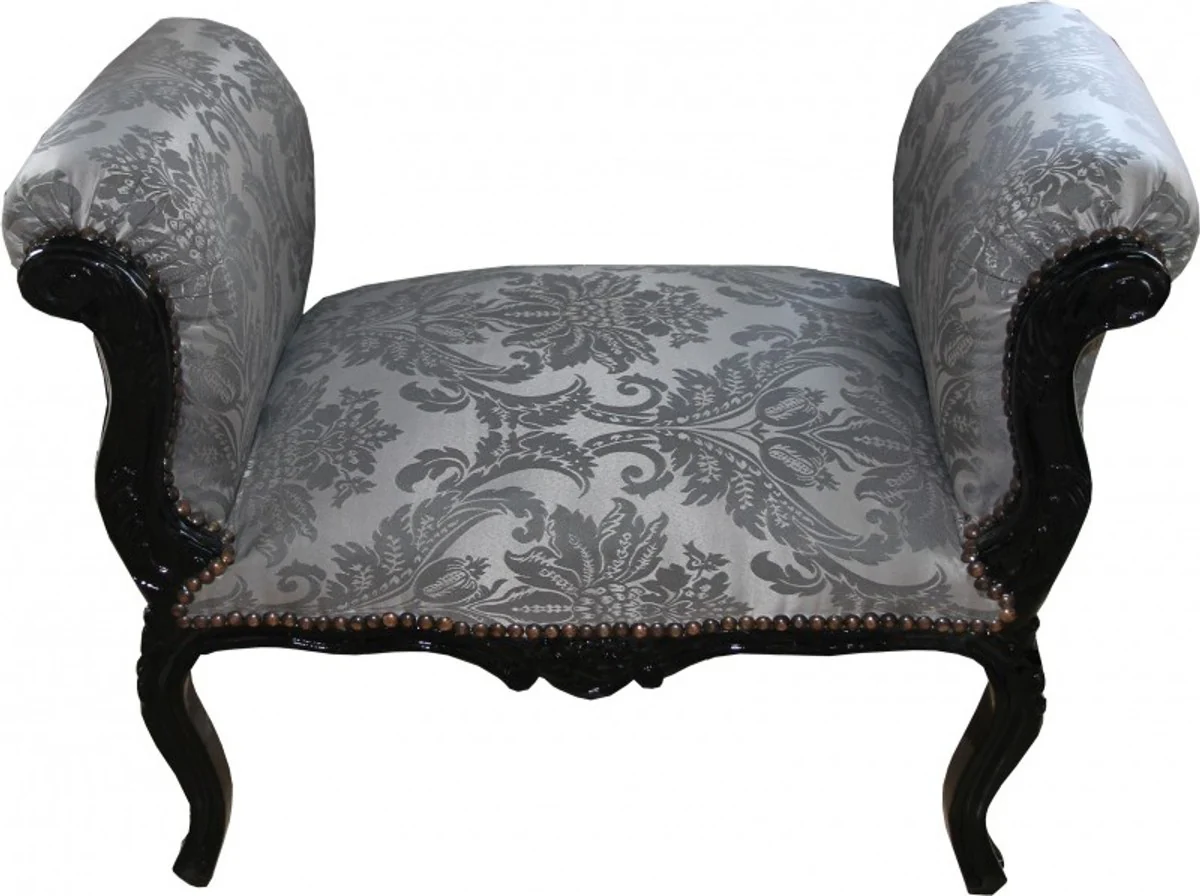 Heces Casa Padrino barroco de heces Gris Patr¨®n / Negro - Asiento - Edici¨®n Limitada