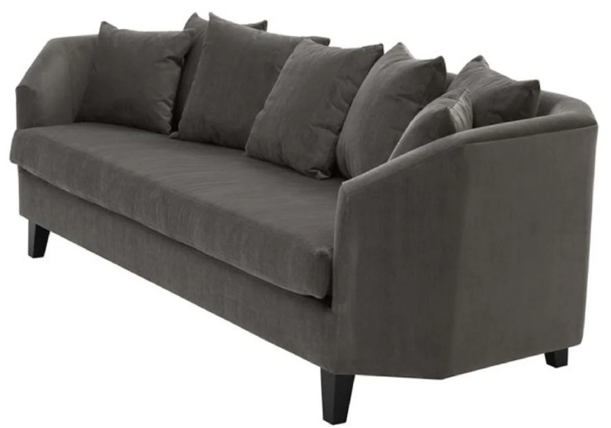 Casa Padrino sof¨¢ de lujo con cojines gris oscuro / negro 240 x 95 x H. 78 cm - Muebles de Sal¨®n de Lujo