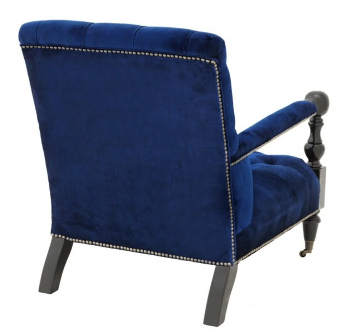 Casa Padrino luxury baroque armchair Royal Blue / Black piano lacquer - lounge chair - Luxury Collection - Art Deco - Belle Epoque