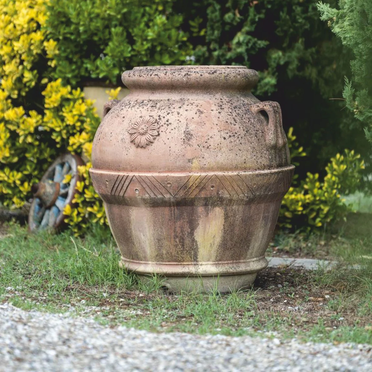 Casa Padrino Maceta Art Nouveau de Terracota Beige A. 95 cm - Hecho en Italia