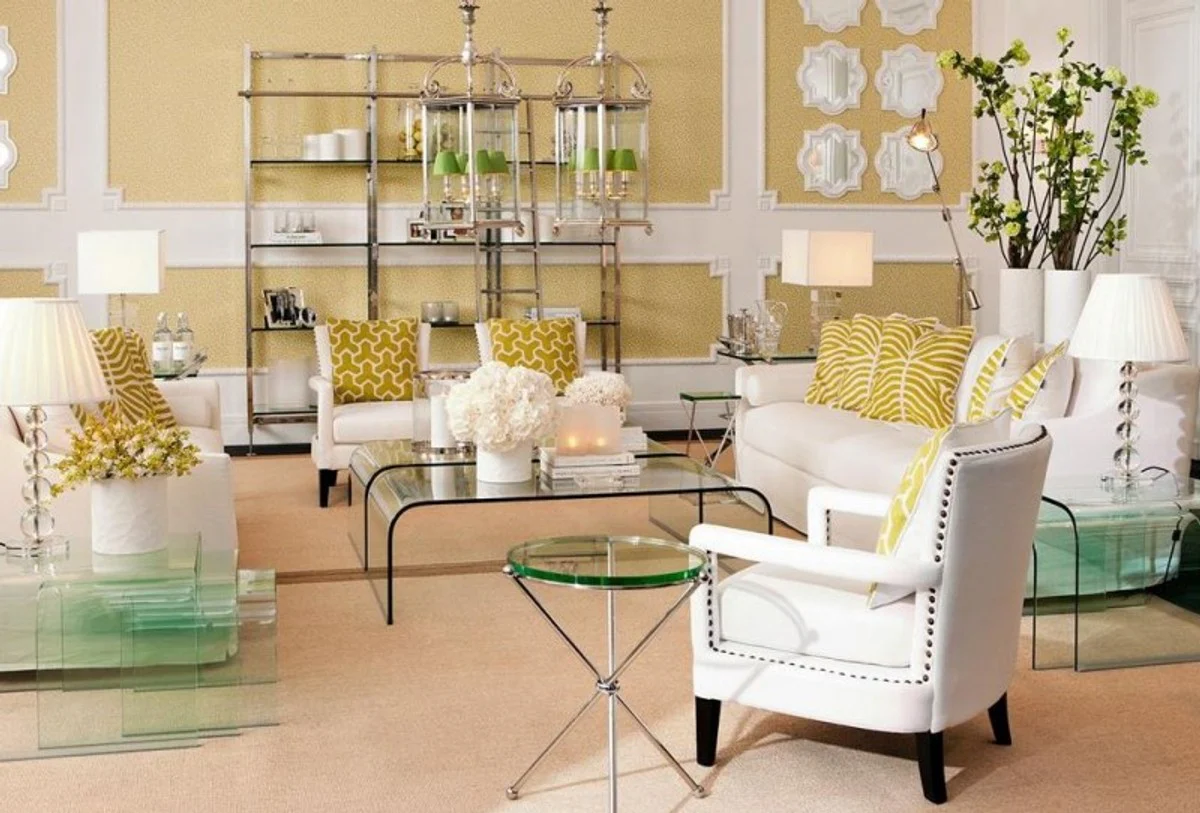 Casa Padrino luxury art deco designer glass side table set of 3 - Luxury Collection