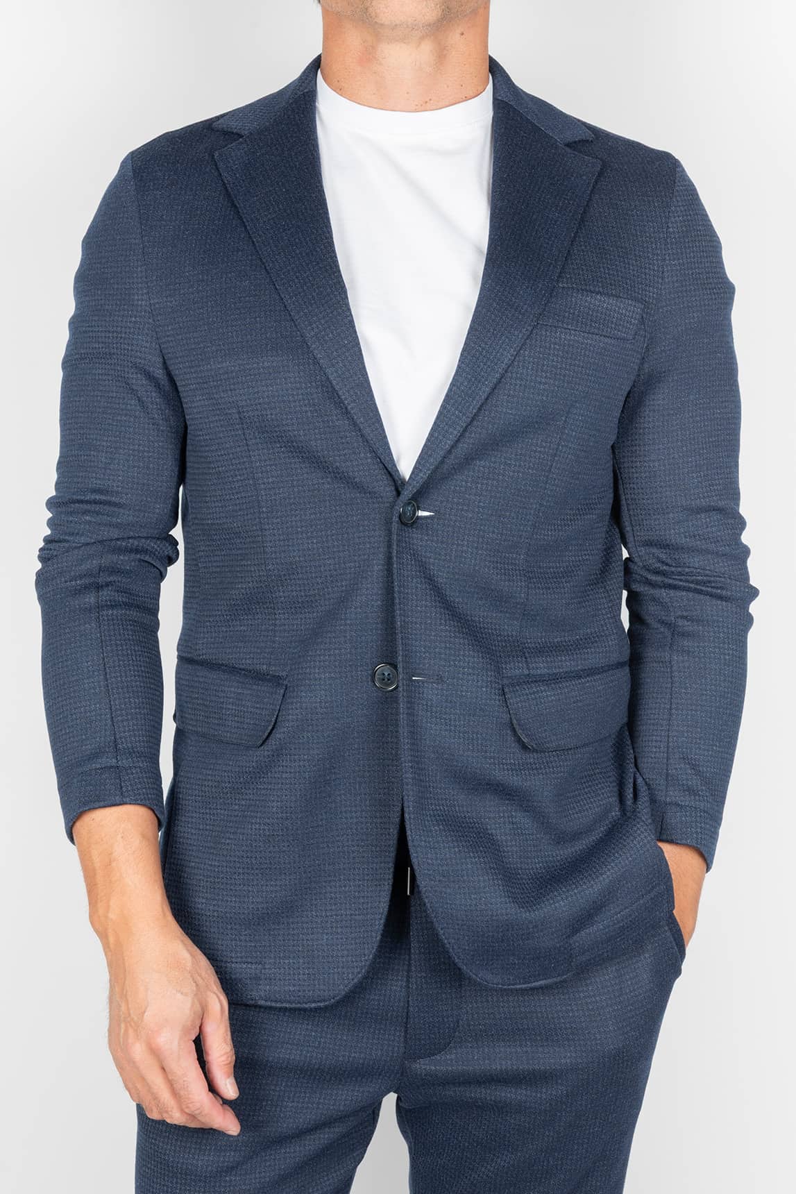 Rivera-spain Americana azul marino microtextura