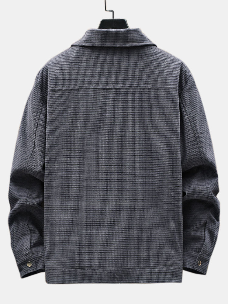 Crosscut Corduroy Zip Up Jacket