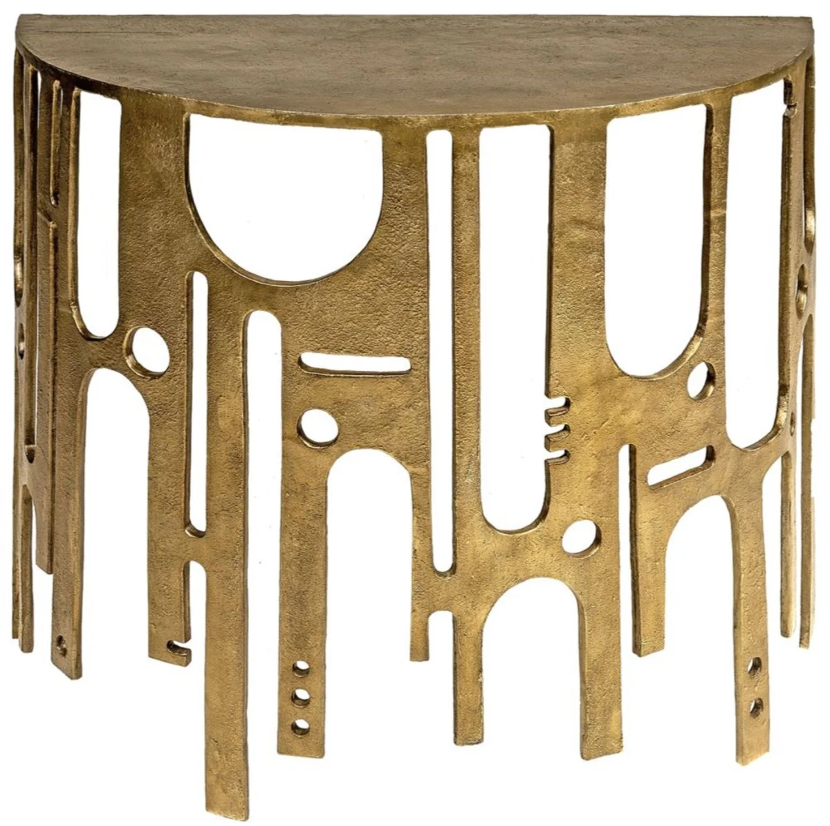 Casa Padrino consola de aluminio de dise?o bronce 90 x 45 x A. 75 - Mesa de consola semicircular - Muebles de sala - Colecci¨®n de Lujo