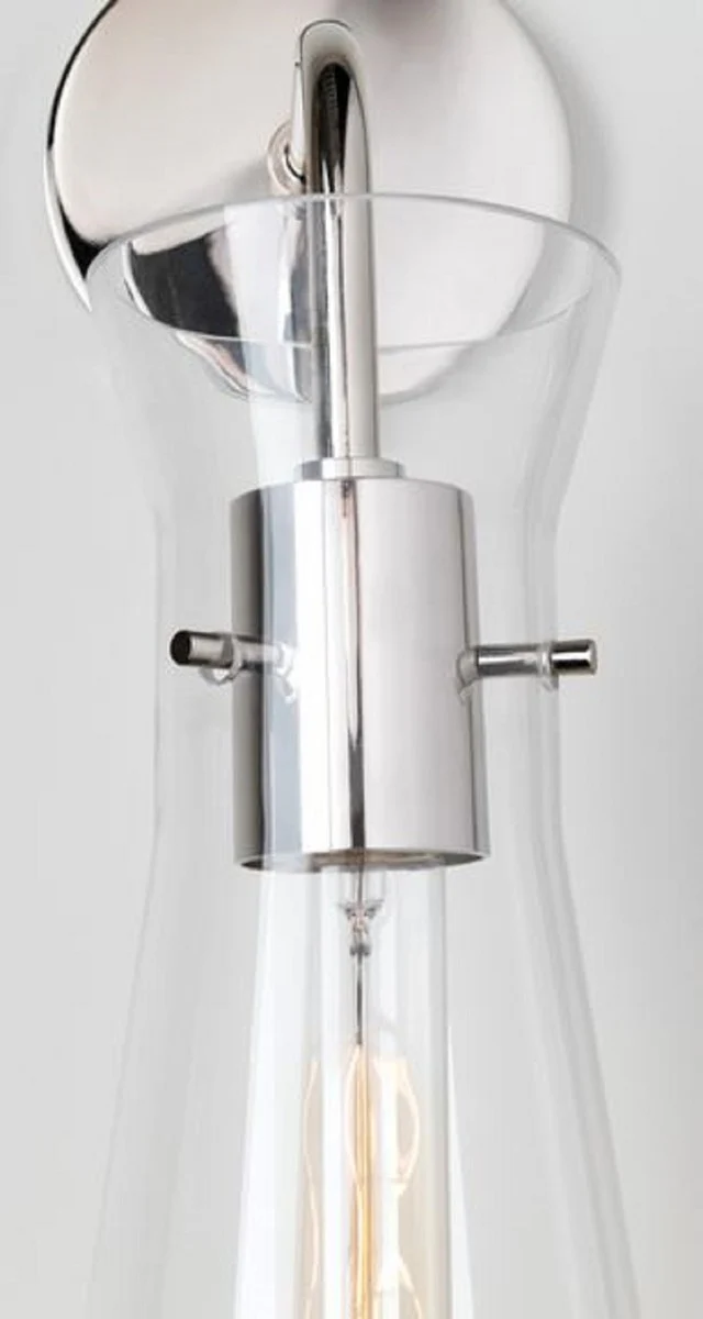 Casa Padrino lámpara de pared de lujo plata 14 x 19,1 x H. 47 cm - Lámpara para Hoteles y Restaurantes