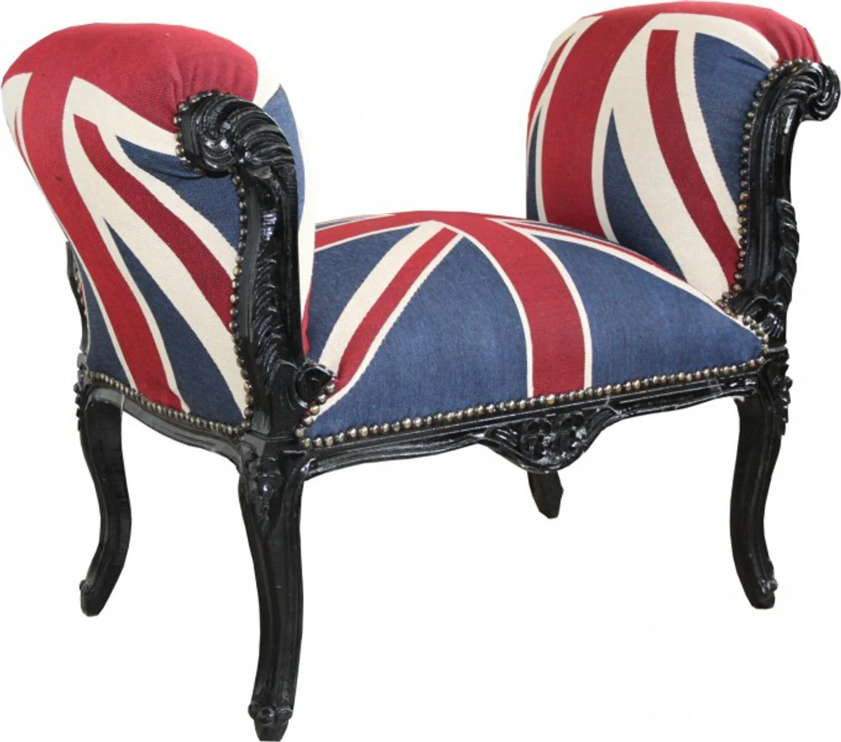 Heces Casa Padrino barroco de heces de gato de uni¨®n / Negro - Asiento