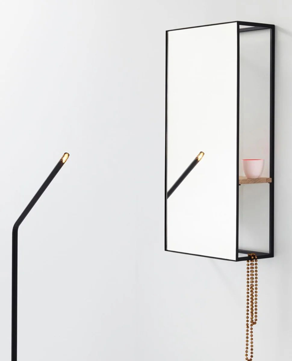 Casa Padrino espejo de pared de lujo con estante 40 x 17 x H. 80 cm - Espejo de Dise?o