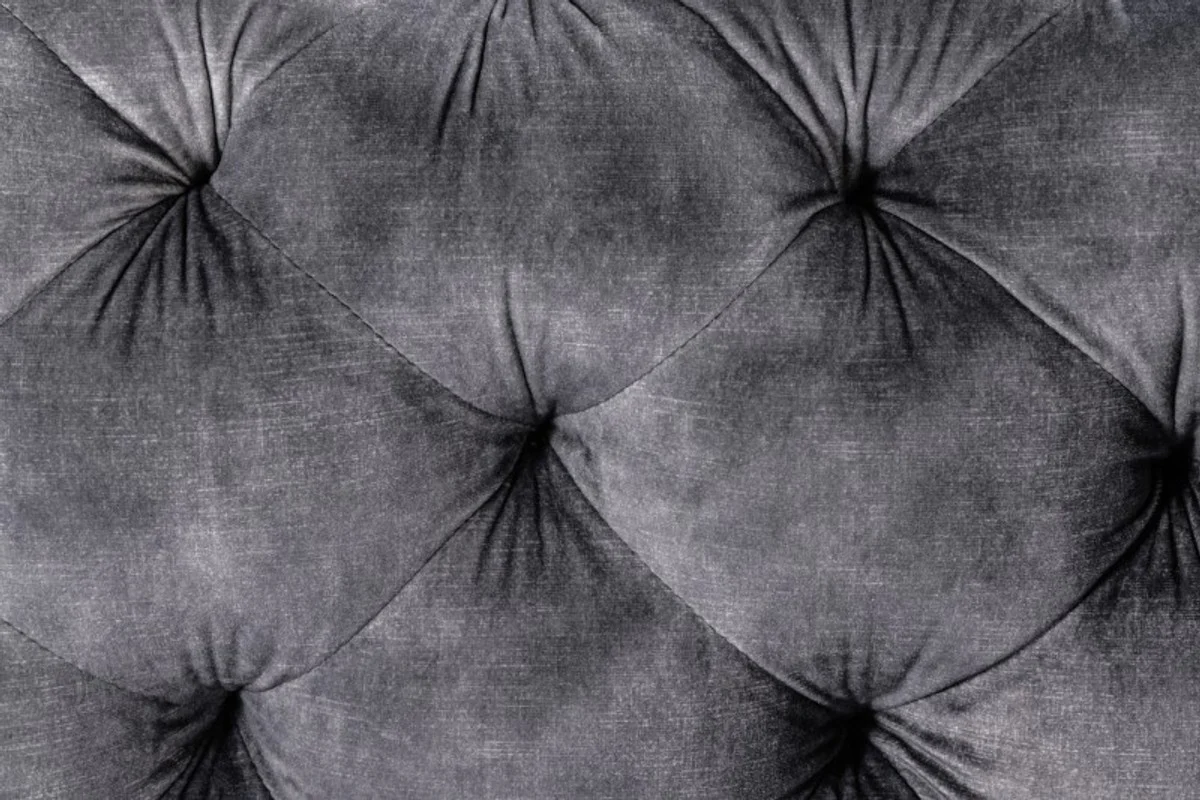 Casa Padrino Sill¨®n de terciopelo Chesterfield gris / plata - Sill¨®n de sal¨®n moderno - Muebles Chesterfield