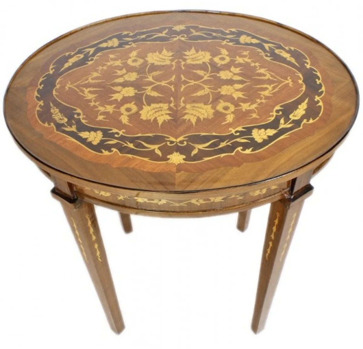Casa Padrino Baroque Side Table Mahogany inlaid H 80 x 50cm - Louis XVI antique style table - furniture