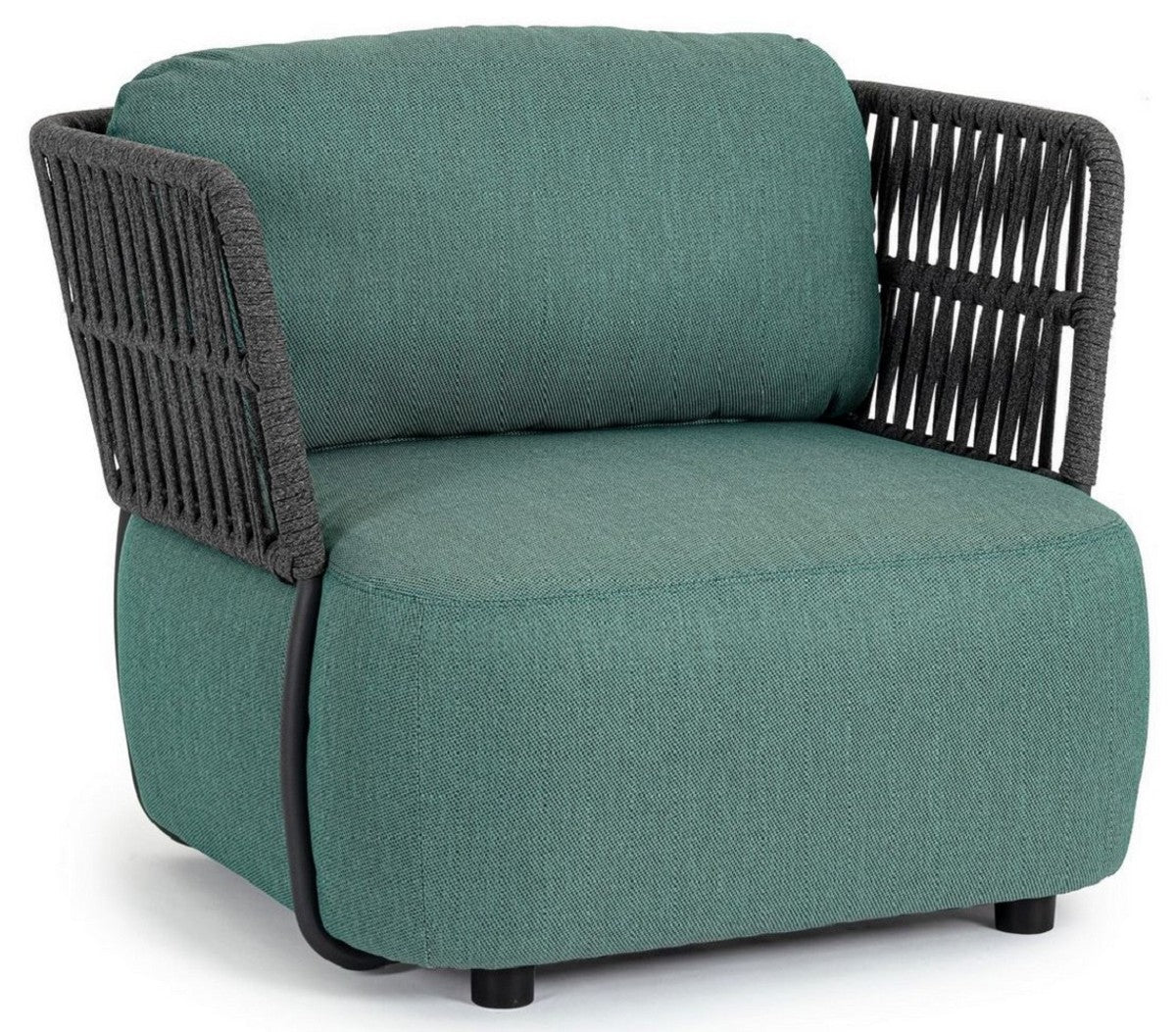 Casa Padrino sill¨®n de jard¨ªn de lujo verde / gris / negro 92 x 86 x A. 79 cm - Sill¨®n de jard¨ªn resistente a la intemperie - Sill¨®n de terraza - Muebles de jard¨ªn - Muebles de terraza