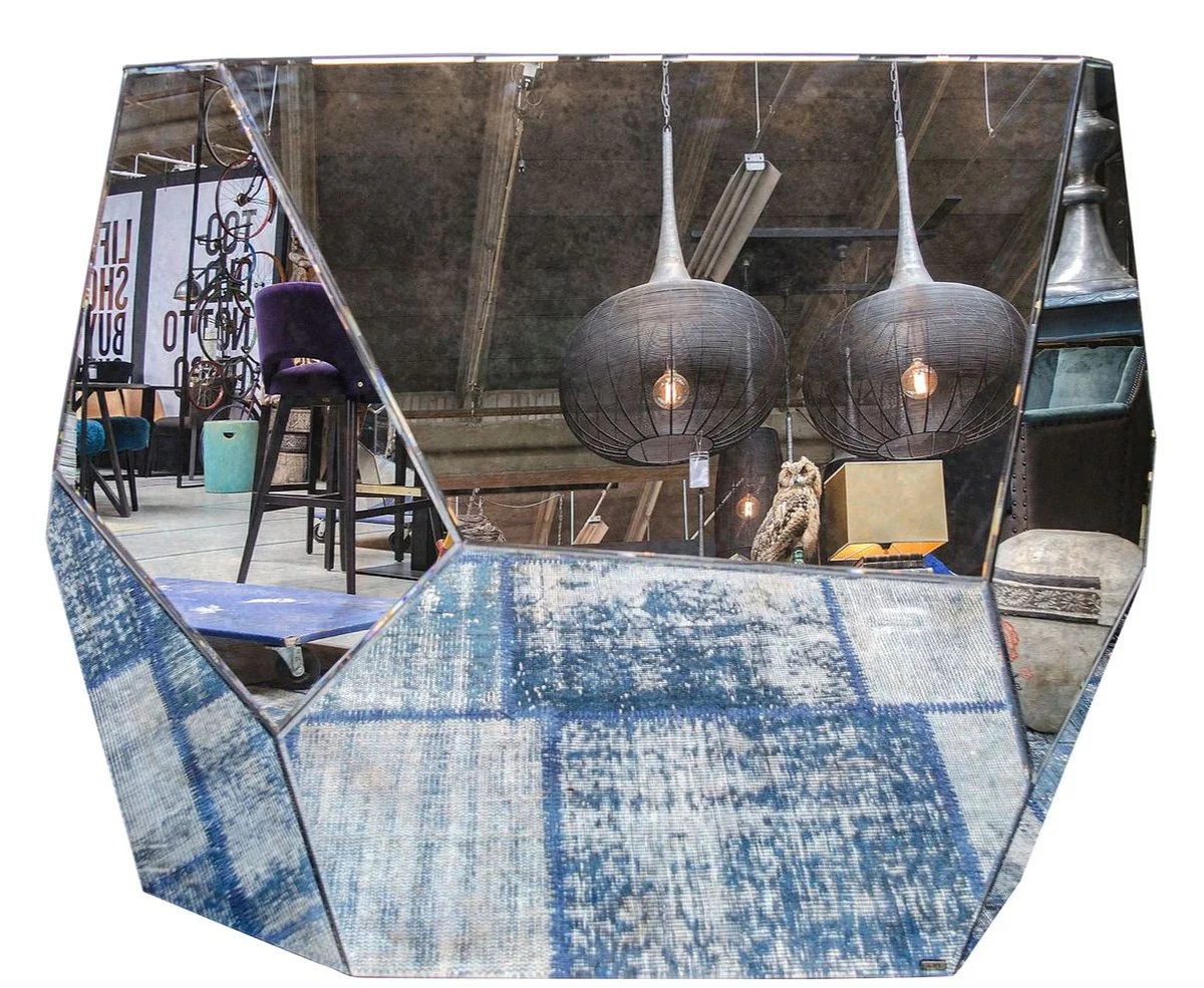 Casa Padrino consola de dise?o con espejo antiguo de vidrio 125 x 54 x H. 100 cm - colecci¨®n de dise?o