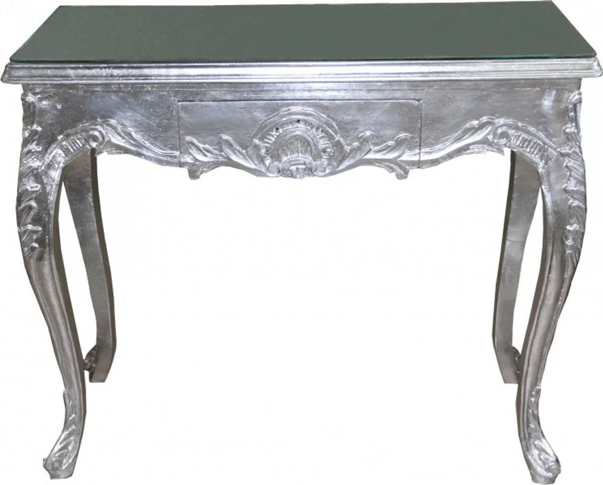 Casa Padrino Baroque console table with drawers Silver ladies dressing table - antique style - baroque furniture