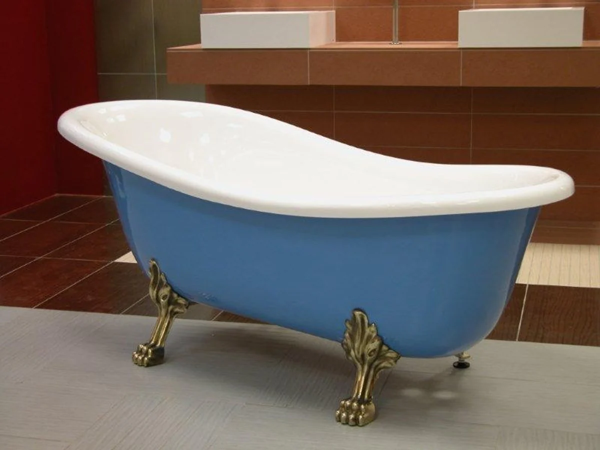 Baño de lujo independiente, de estilo Art Nouveau Roma Luz azul / blanco / chatarra de oro 1470mm - baño barroco
