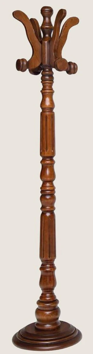 Casa Padrino perchero de pie de lujo marrón Ø 36 x A. 175 cm - Perchero de madera maciza - Perchero mueble - Muebles de hotel - Calidad de Lujo - Hecho en Italia