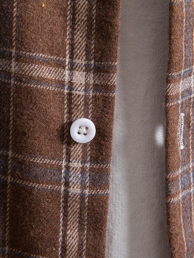 Long Sleeve Plaid Shirt With Pocket