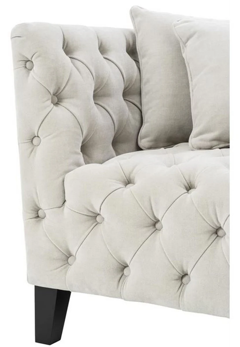 Casa Padrino sillón de lujo arena / negro 96 x 92 x H. 78 cm - Muebles Chesterfield