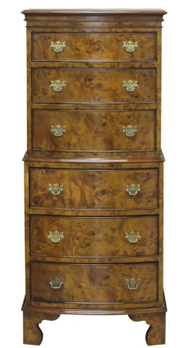 Casa Padrino lujosa cómoda de estilo Art Nouveau con 6 cajones marrón claro 55,3 x 41,8 x H. 132,5 cm - Muebles Barroco y Art Nouveau