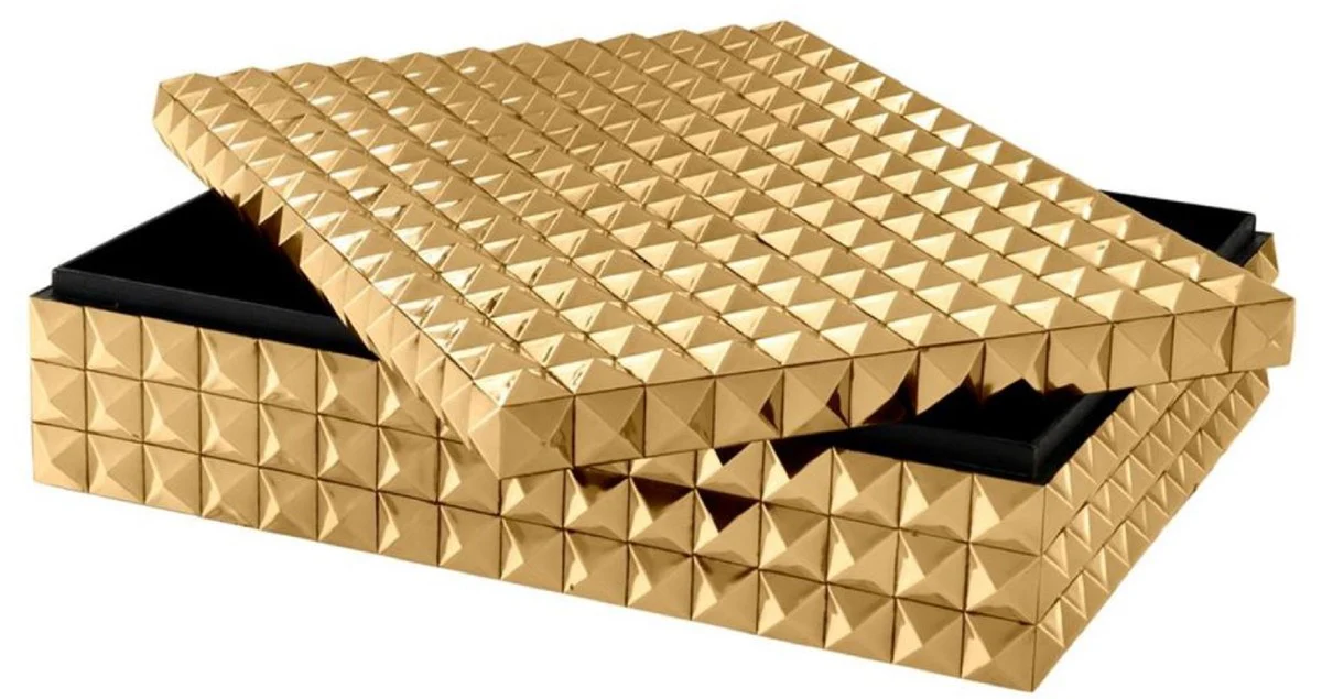 Casa Padrino ata¨²d de joyer¨ªa / caja de joya de lujo con tapa oro 40 x 30 x H. 10 cm - Accesorios de Lujo