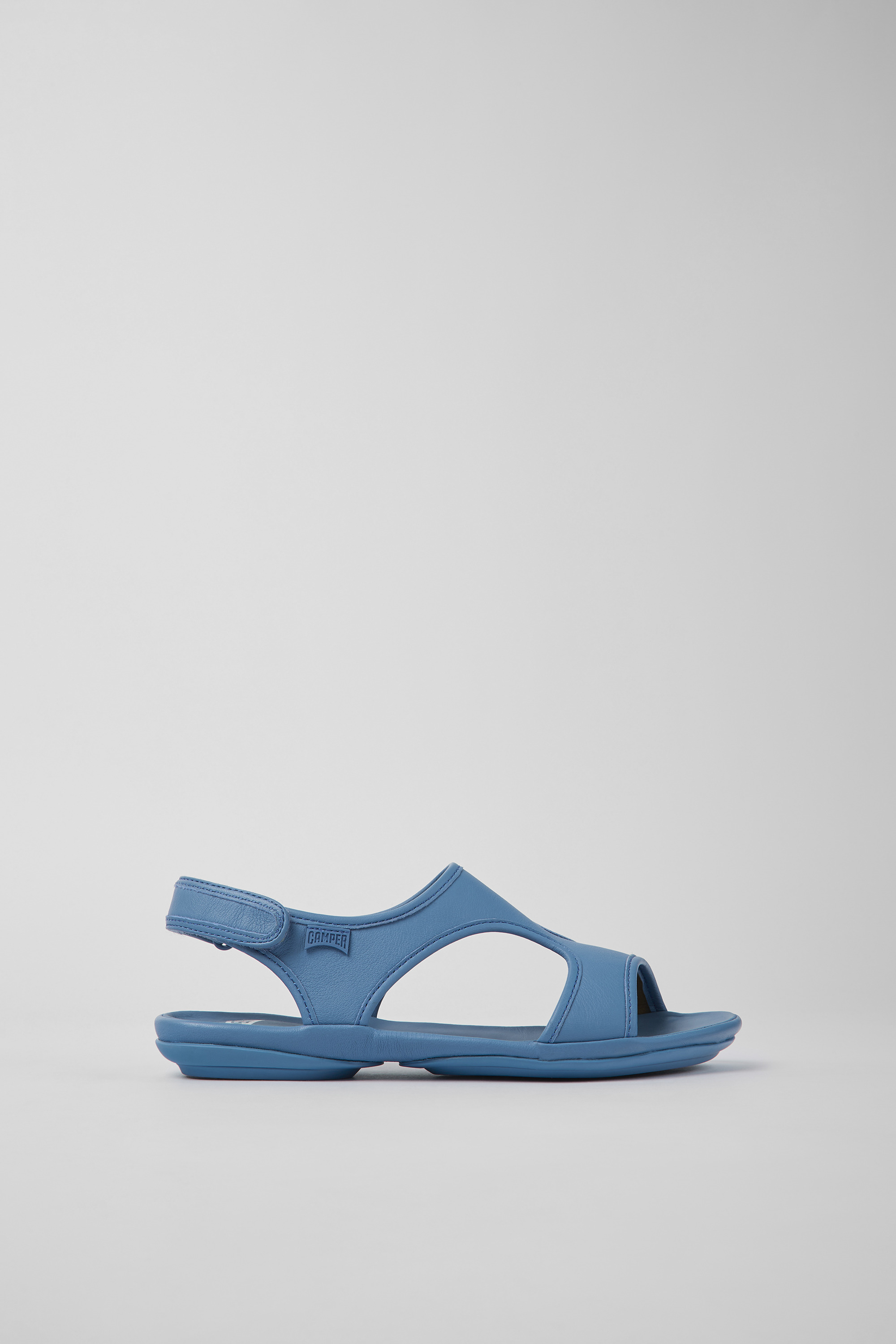 Right - Blue leather sandals for women
