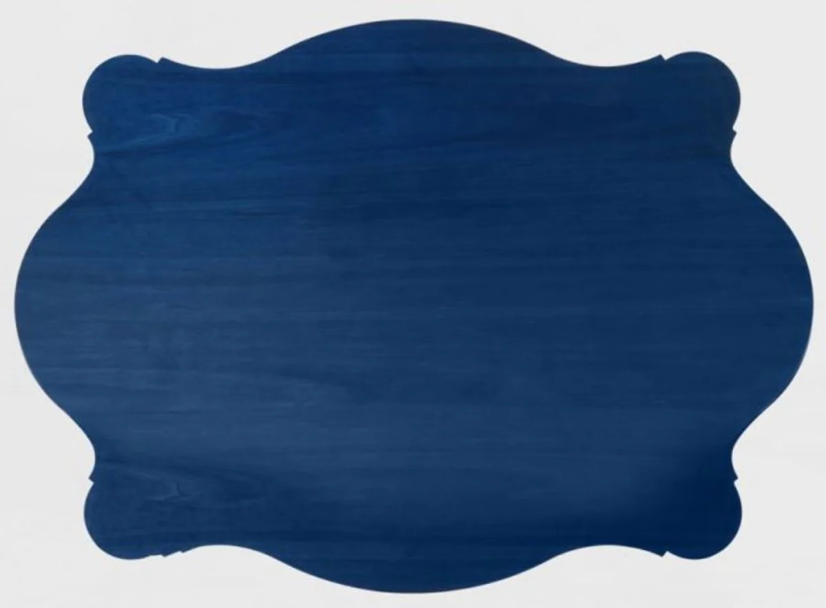 Casa Padrino mesa de centro barroca de lujo azul / negro / bronce 130 x 93 x A. 43 cm - Magn¨ªfica mesa de sal¨®n de madera maciza - Muebles Barrocos