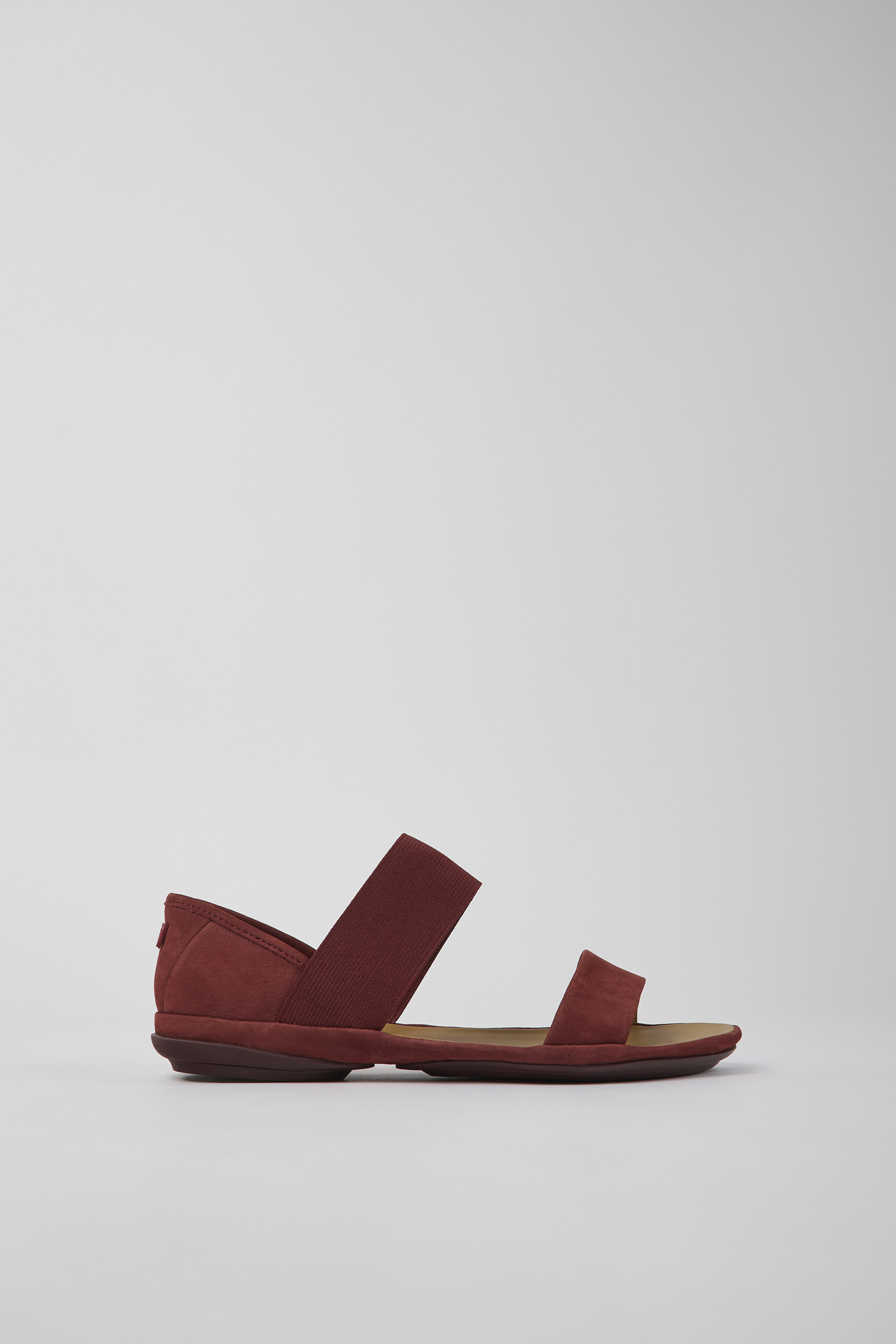 Right - Burgundy nubuck sandals for women