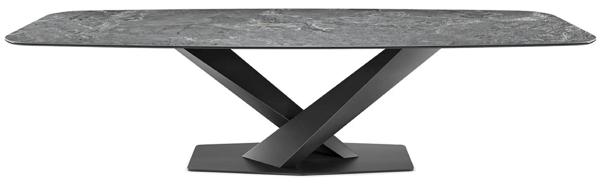 Casa Padrino mesa de comedor de lujo gris / gris grafito 300 x 120 x A. 75 cm - Mesa de comedor con tablero de cer¨¢mica - Muebles de comedor modernos - Calidad de lujo - Hecho en Italia