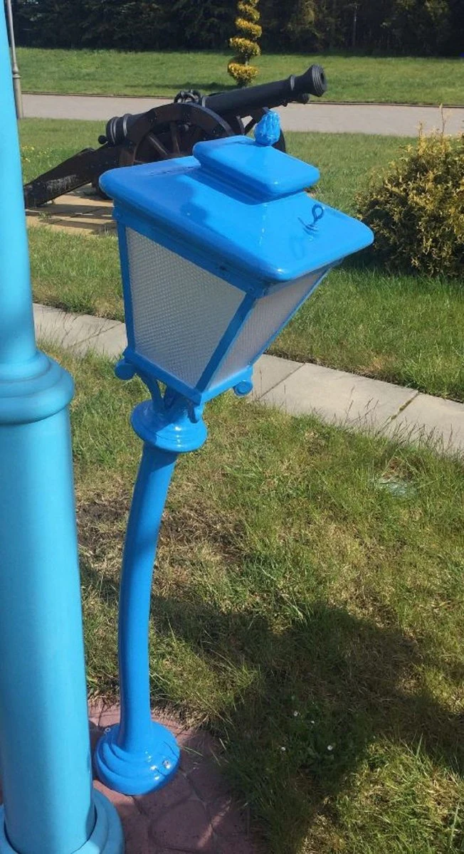 Casa Padrino linterna de jard¨ªn Art Nouveau azul A. 130 cm - Iluminaci¨®n exterior nost¨¢lgica