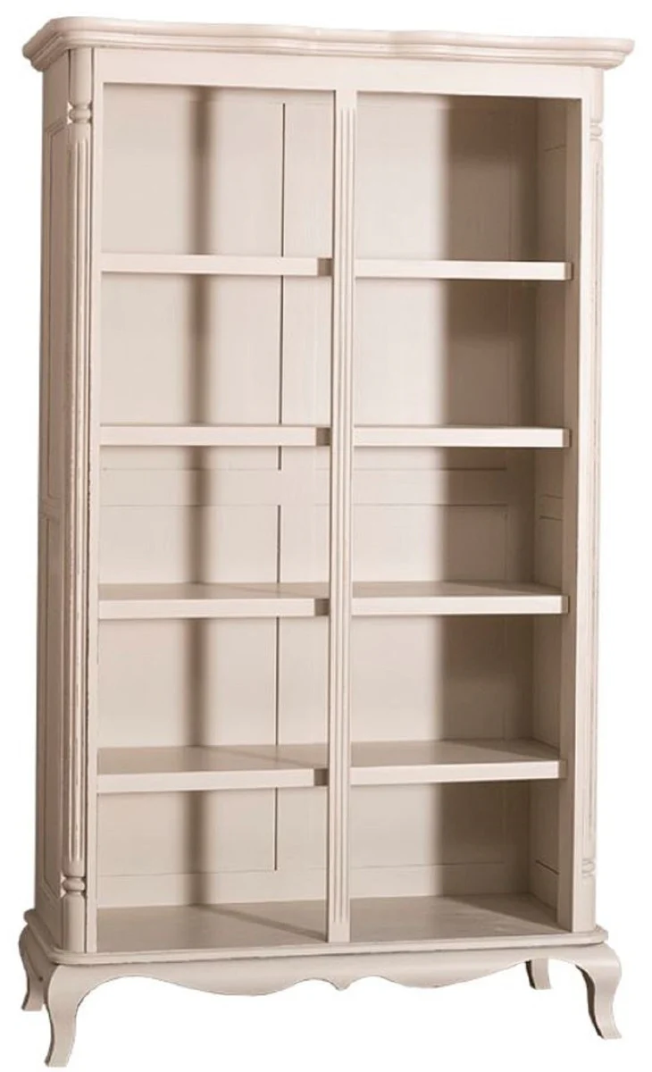 Casa Padrino gabinete de libros de estilo campestre gris claro antiguo 112 x 49 x H. 190 cm - Shabby Chic Mueble de Sala de Estar