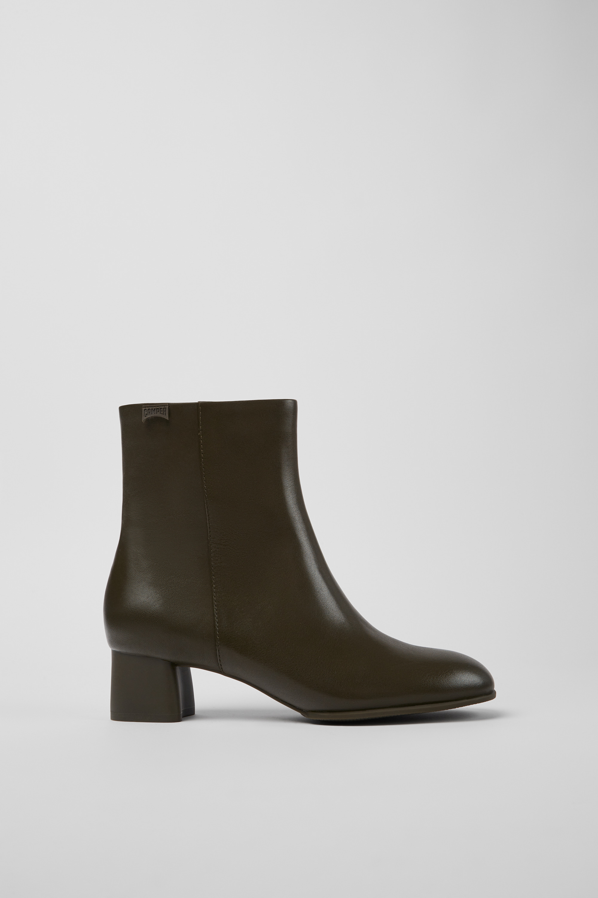 Katie - Green leather ankle boots for women