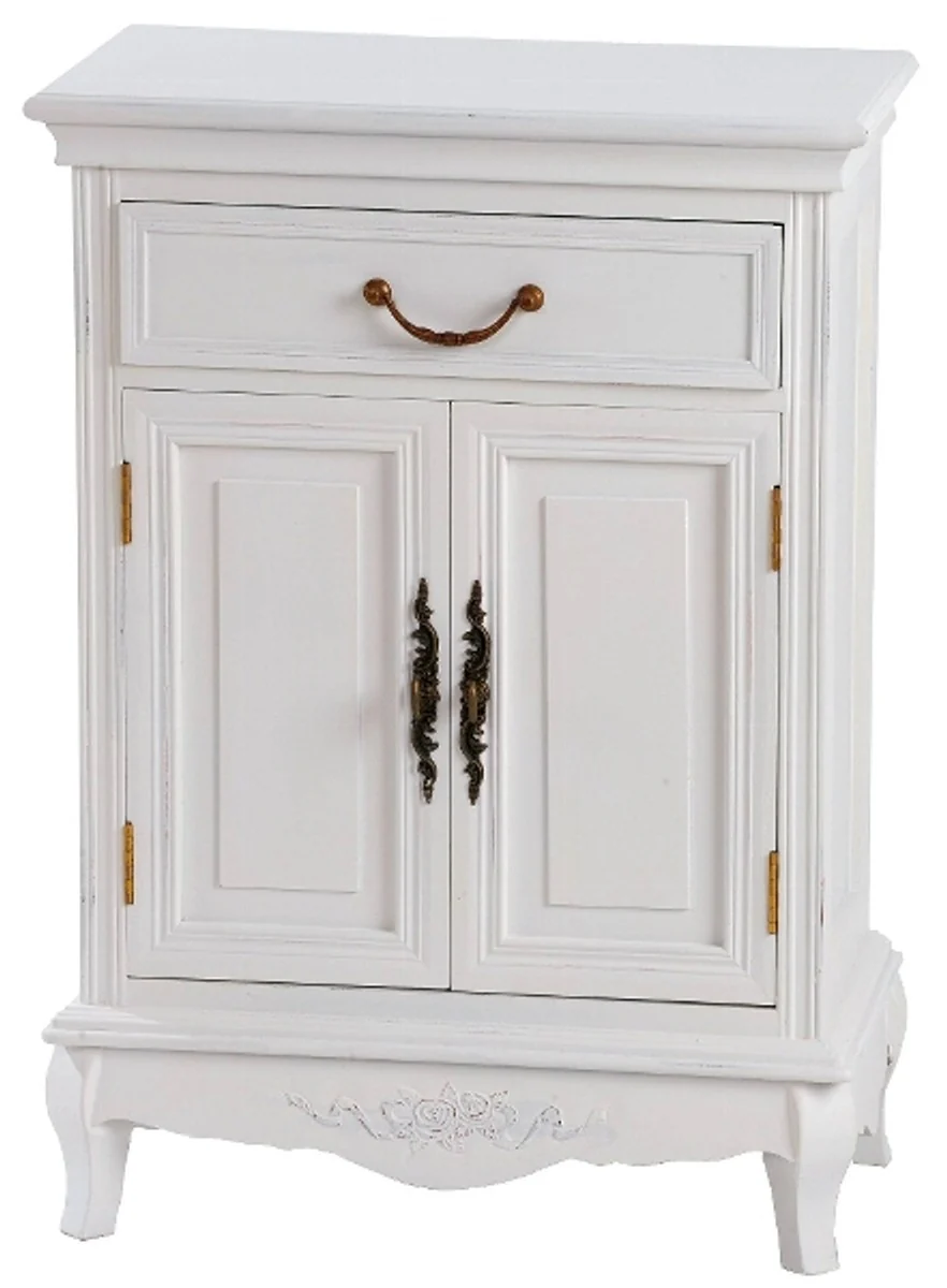 Casa Padrino country style chest of drawers antique white 53 x 30 x H. 75 cm - Shabby Chic Furniture