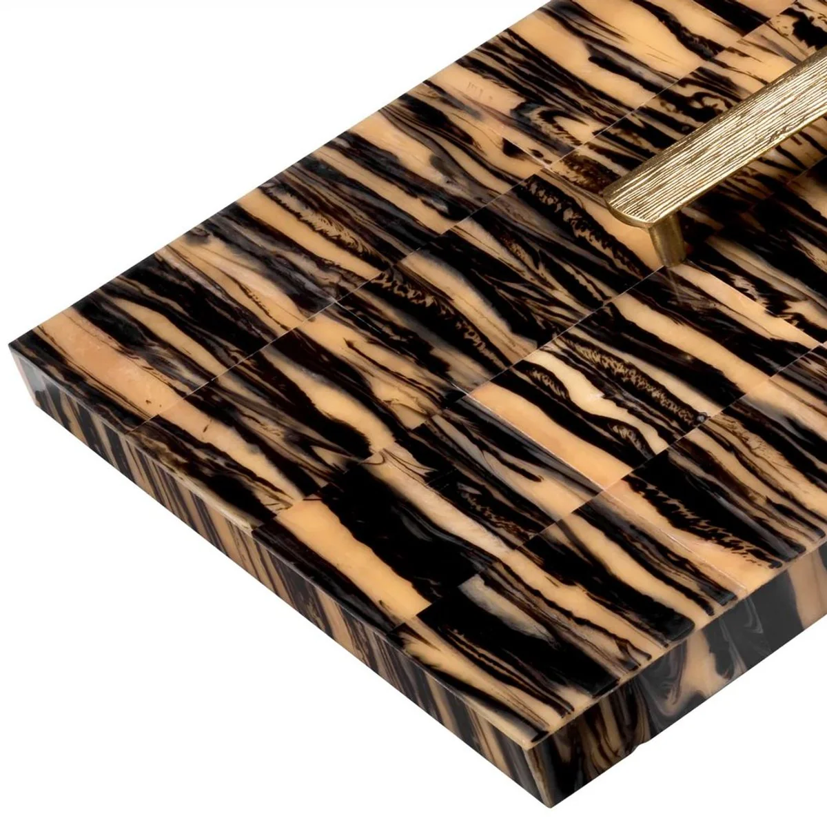 Casa Padrino Caja de Joya de Lujo Natural / Negro / Lat¨®n 41 cm