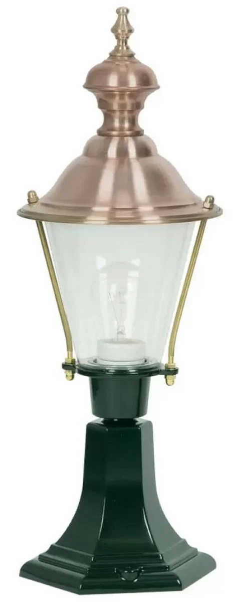 Casa Padrino lámpara de pie de jardín Art Nouveau verde / cobre Ø 19 x A. 56 cm - Farol de jardín - Lámpara de jardín - Iluminación de jardín nostálgico - Luces de jardín nostálgico
