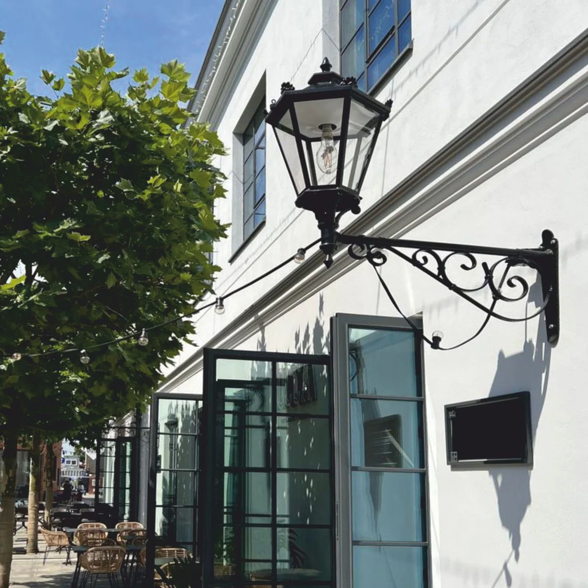 Casa Padrino l¨¢mpara de pared de exteriores barroco negro A. 135,5 cm - Iluminaci¨®n exterior