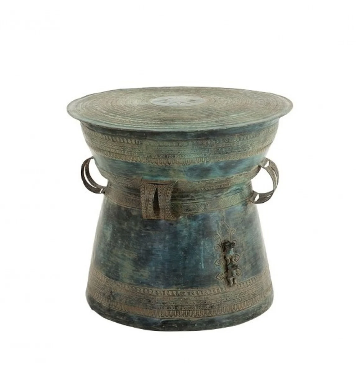 Casa Padrino luxury art deco designer brass side table antique green 59 x H. 52 cm - Luxury Side Table