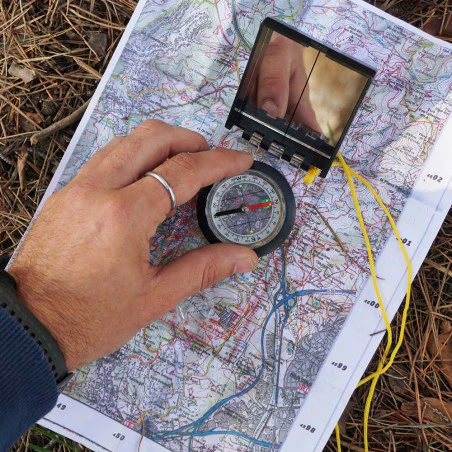 JKR Brújula Mapa 2569 - Brújula cartográfica con espejo